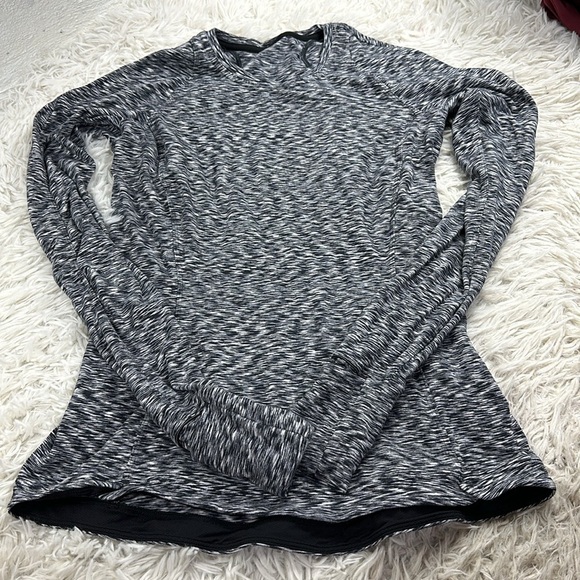 Lululemon Runderful Long Sleeve Spaced Out Space Dye Black White - Picture 1 of 5